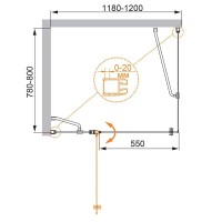 Душевой уголок Cezares ELENA-W-AH-1-120/80-C-Cr, 120 x 80 см, стекло прозрачное, профиль хром