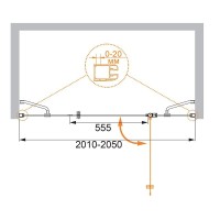 Душевая дверь в нишу Cezares ELENA-W-B-13-90+60/60-C-Cr, 205 см, стекло прозрачное, профиль хром