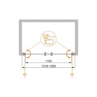 Душевая дверь Cezares Elena 140 см, стекло прозрачное, профиль хром, ELENA-W-B-2-140-C-Cr