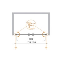 Душевая дверь Cezares ELENA-W-B-2-180-P-Cr, 180 см, стекло рифленое, профиль хром