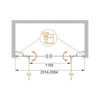 Душевая дверь Cezares ELENA-W-B-22-240-P-Cr, 240 см, стекло рифленое, профиль хром