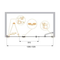 Душевая дверь в нишу Cezares ELENA-W-BS-13-30+50/50-C-Cr, 130 см, стекло прозрачное, профиль хром
