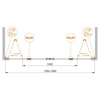 Душевая дверь Cezares Elena 160 см, стекло прозрачное, профиль хром, ELENA-W-BS-22-160-C-Cr