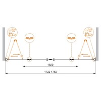 Душевая дверь Cezares Elena 180 см, стекло прозрачное, профиль хром, ELENA-W-BS-22-180-C-Cr