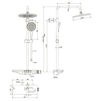 Душевая система Veconi Enna EN-200-C-C4, хром глянцевый