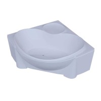 Ванна акриловая Aquatek Эпсилон 150 x 150 см с фронтальным экраном, вклеенный каркас, белая, EPS150-0000066