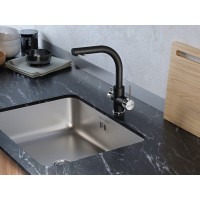 Смеситель Paulmark Essen Es213011-BLM для кухонной мойки, с подключением к фильтру, черный
