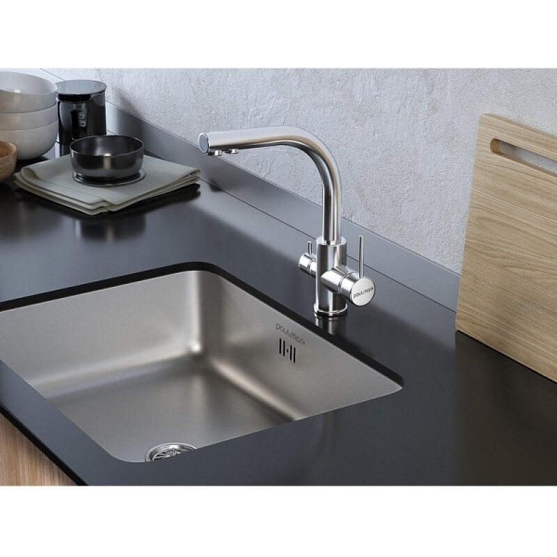 Смеситель Paulmark Essen Es213011-CR, для кухонной мойки под фильтр, цвет хром глянцевый