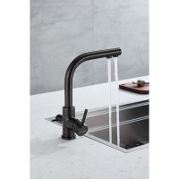 Смеситель Paulmark Essen Es213011-GM для кухонной мойки, с подключением к фильтру, PVD, вороненая сталь