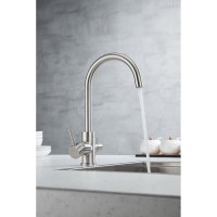 Смеситель Paulmark Essen Es213211-BS для кухонной мойки, с подключением к фильтру, брашированная сталь