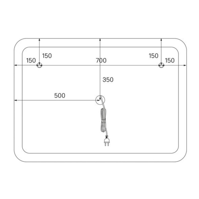Зеркало Iddis Esper 100 см c подсветкой, белый матовый, ESP1000i98