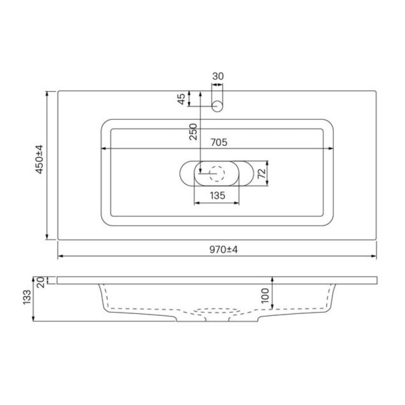 Тумба с раковиной Iddis Esper 100 см подвесная, 1 ящик, белый, ESP10W0i95K