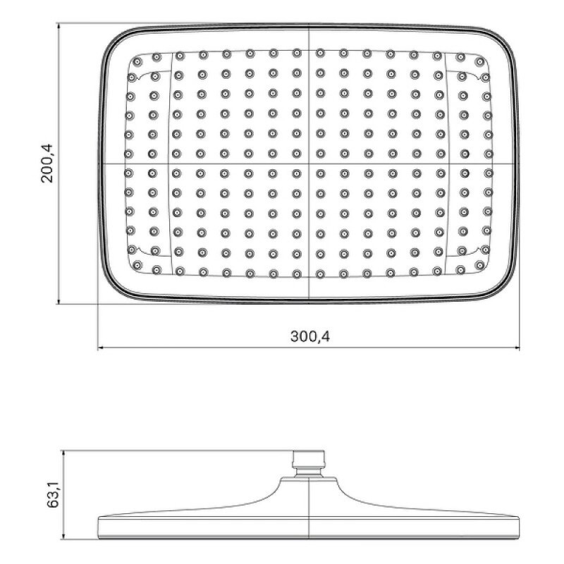 Верхний душ Iddis Esper ESP25BSi64, 30 х 20 см, цвет черный матовый