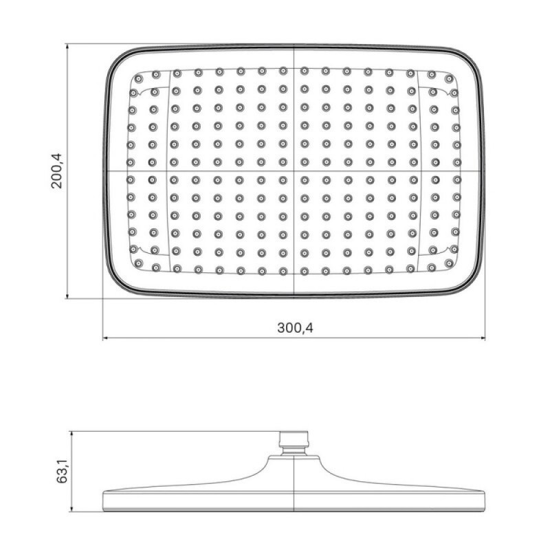 Верхний душ Iddis Esper ESP25CSi64, 30 х 20 см, цвет хром/белый