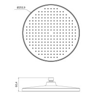 Верхний душ Iddis Esper ESP25WRi64, 25 см, цвет белый матовый