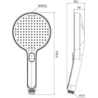 Душевая лейка Iddis Esper ESP3FGRi18, 3 режима, хром/серый
