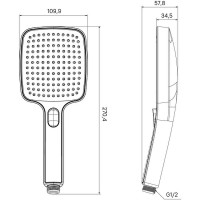 Душевая лейка Iddis Esper ESP3FGSi18, 3 режима, хром/серый