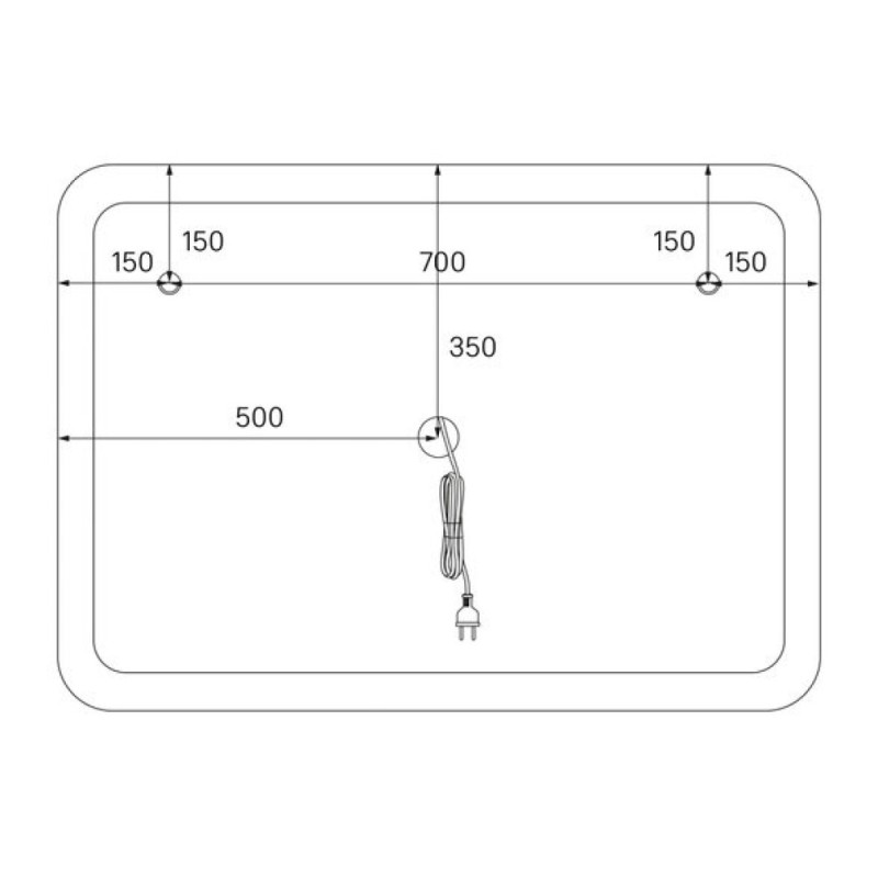 Зеркало Iddis Esper 80 см c подсветкой, белый матовый, ESP8000i98