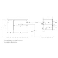 Тумба под раковину BelBagno Etna-1000-2C-1A-SO-RN-R, 100 см, подвесная, Rovere Nature, правая