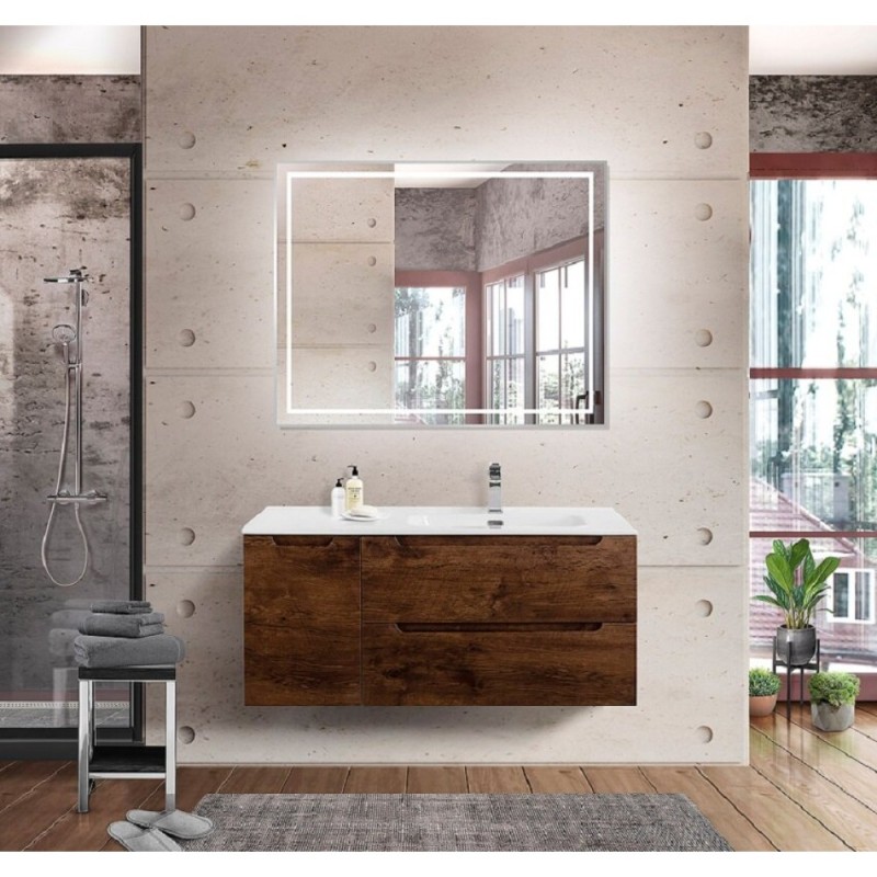 Тумба под раковину BelBagno Etna-1000-2C-1A-SO-RW-R, 100 см, подвесная, Rovere Moro, правая