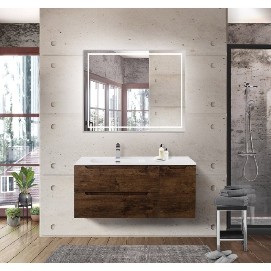 Тумба под раковину BelBagno Etna-1200-2C-1A-SO-RW-L, 120 см, подвесная, Rovere Moro, левая