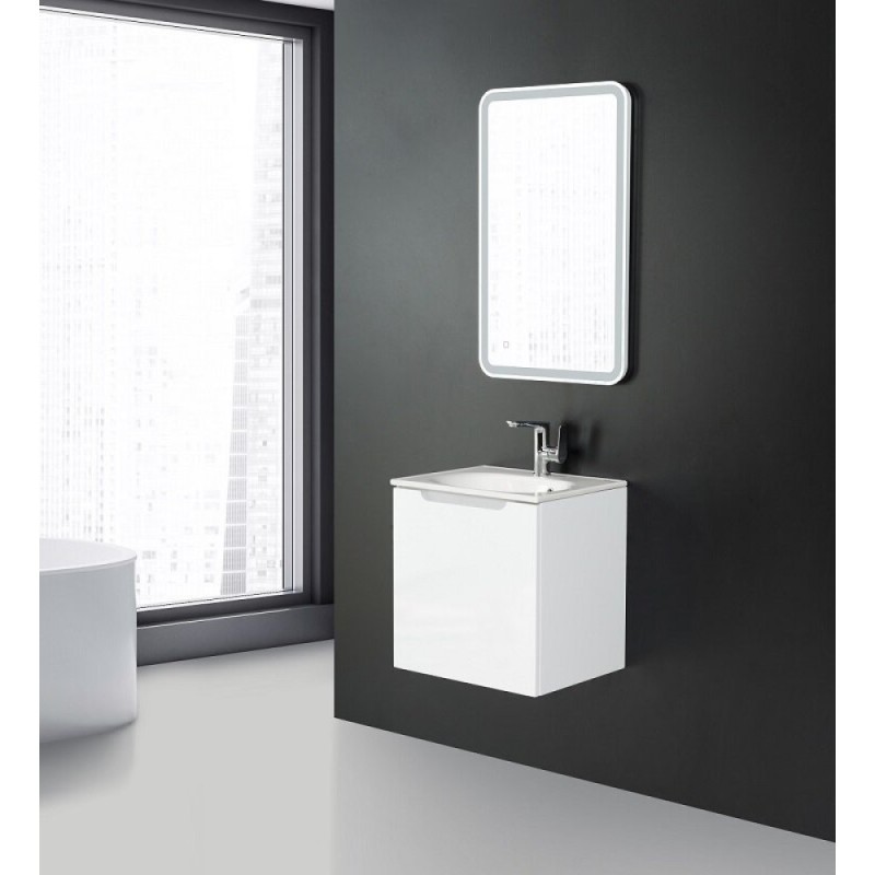 Тумба под раковину BelBagno Etna 50, подвесная, цвет Bianco Lucido, Etna-500-1C-SO-BL-P