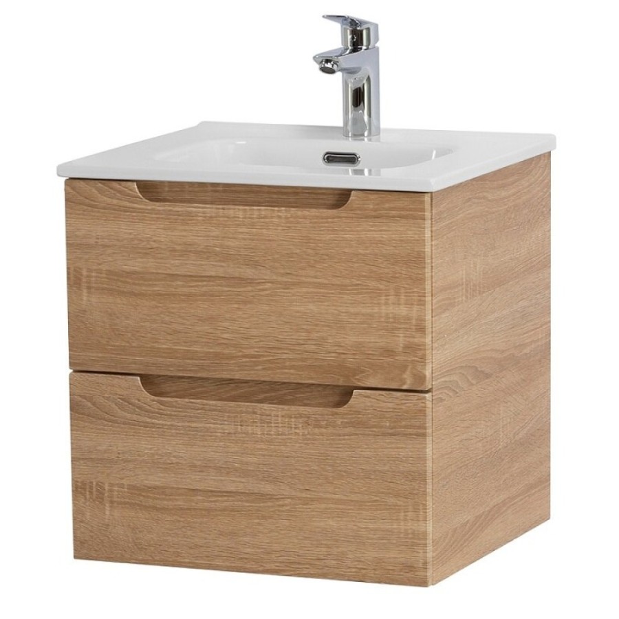 Тумба под раковину BelBagno Etna-500-2C-SO-WO, 50 см, подвесная, Rovere Bianco