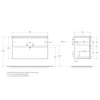 Тумба под раковину BelBagno Etna-H60 100, подвесная, цвет Rovere Moro, Etna-H60-1000-2C-SO-RW-P