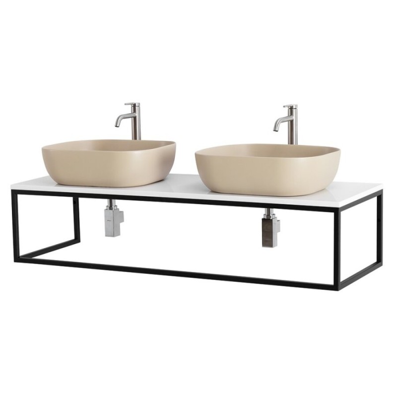 Консоль под раковину BelBagno Etna-Kraft EK-120-ST, 120 см, подвесная, черный матовый