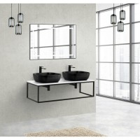 Консоль под раковину BelBagno Etna-Kraft EK-120-ST, 120 см, подвесная, черный матовый