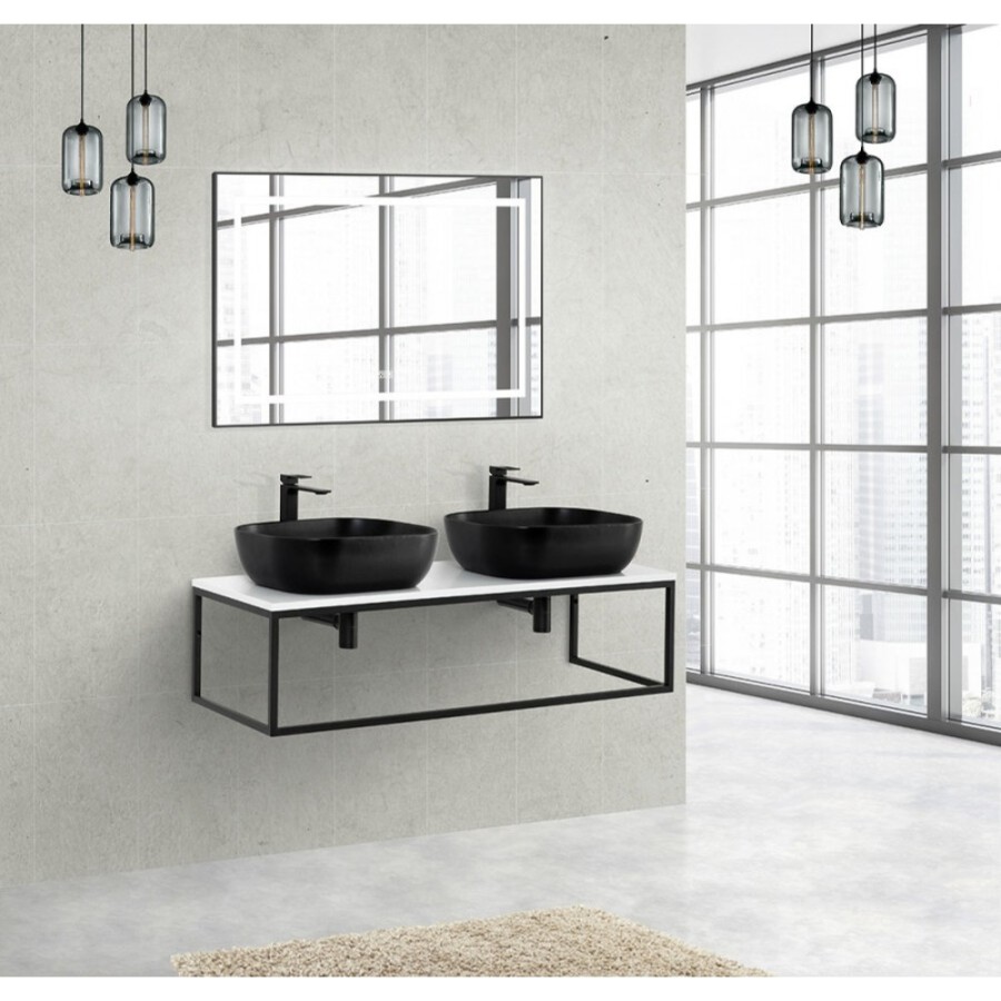Консоль под раковину BelBagno Etna-Kraft EK-120-ST, 120 см, подвесная, черный матовый