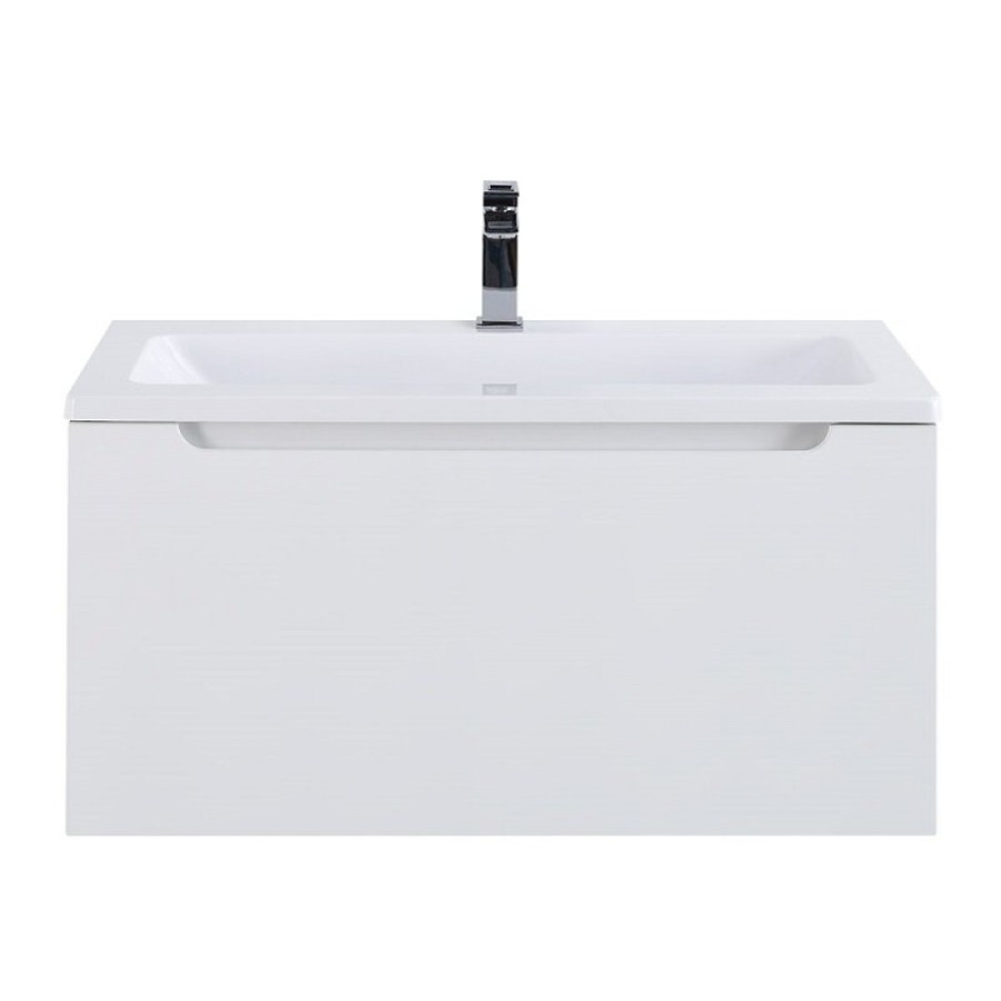 Тумба под раковину BelBagno Etna-M 80 см, подвесная, цвет Bianco Lucido, Etna-M-800/380-1C-SO-BL