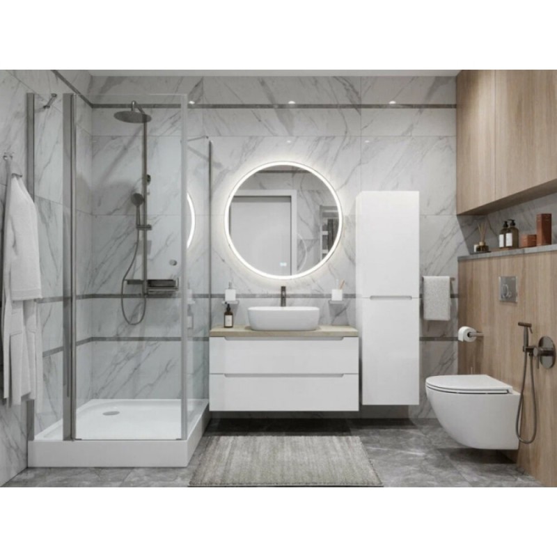 Тумба с раковиной BelBagno Etna100BL-KEPBO-1302-SET, 100 см, подвесная, белый