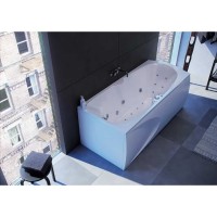 Ванна акриловая Aquatek Европа 180 x 80 см с фронтальным экраном, вклеенный каркас, белая, EVR180-0000041