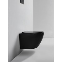 BOND F01-108 Унитаз подвесной безободковый черный с сиденьем с микролифтом