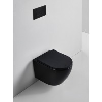 BOND F01-108 Унитаз подвесной безободковый черный с сиденьем с микролифтом