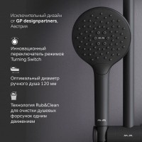Душевой гарнитур Am.Pm Like F0118022, лейка 3 режима струи, цвет черный матовый