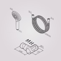 Душевой гарнитур Am.Pm Like F0118022, лейка 3 режима струи, цвет черный матовый