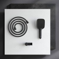 Душевой гарнитур Am.Pm Func F0118F022, лейка 3 режима струи, цвет черный матовый