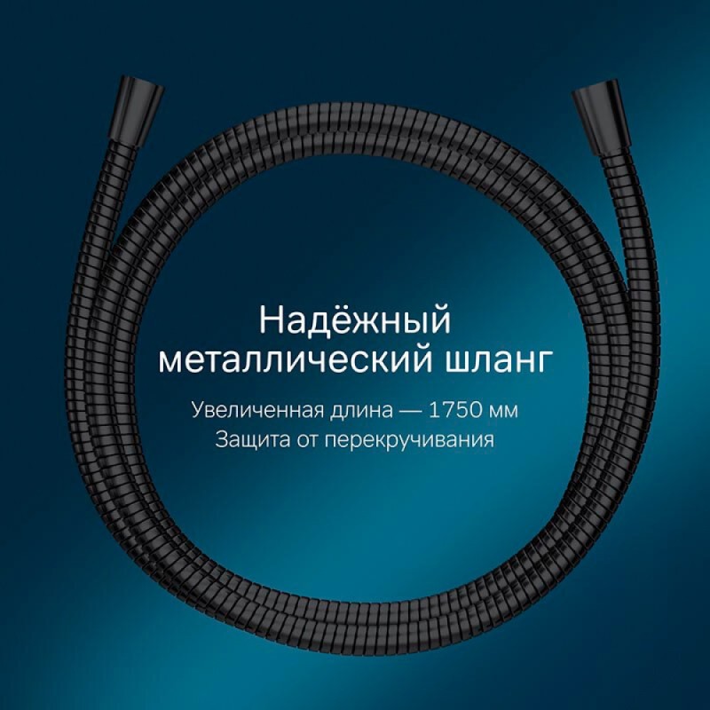 Душевой гарнитур Am.Pm Gem F0119022, 1 режим, d 110 мм, черный матовый