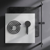 Душевой гарнитур Am.Pm X-Joy F0185A022, лейка 3 режима струи, цвет черный матовый