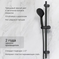 Душевой гарнитур Am.Pm Gem F0190022, 1 режим, d 110 мм, черный матовый