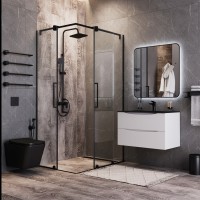 BOND F04-108 Унитаз подвесной безободковый черный с сиденьем с микролифтом