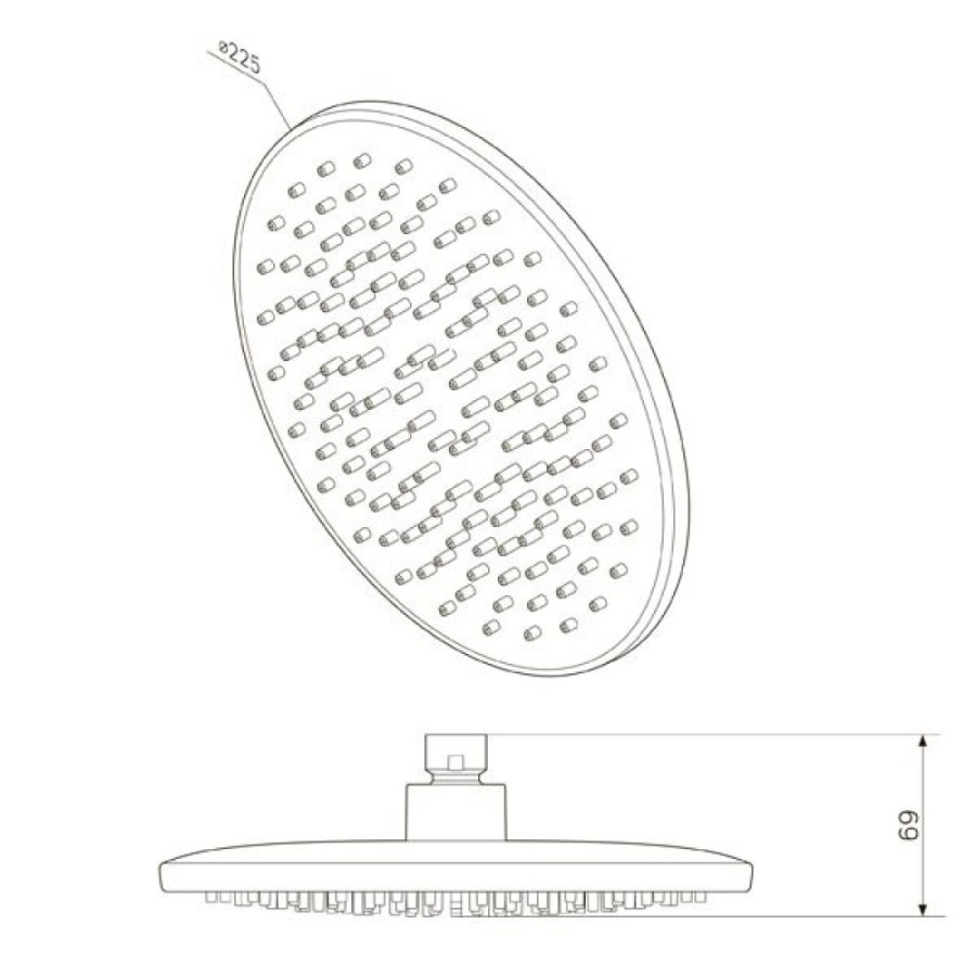 Верхний душ Am.Pm Gem F0590000, 22,5x22,5 см, 1 режим струи, без держателя