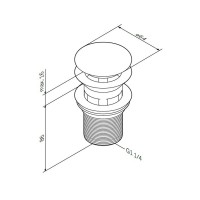 Донный клапан для раковины Am.Pm F0700164, с переливом, цвет хром