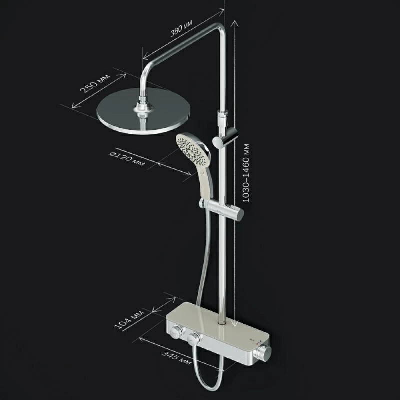 Душевая система Am.Pm Inspire 2.0 F0750A400 с термостатом, ShowerSpot, хром