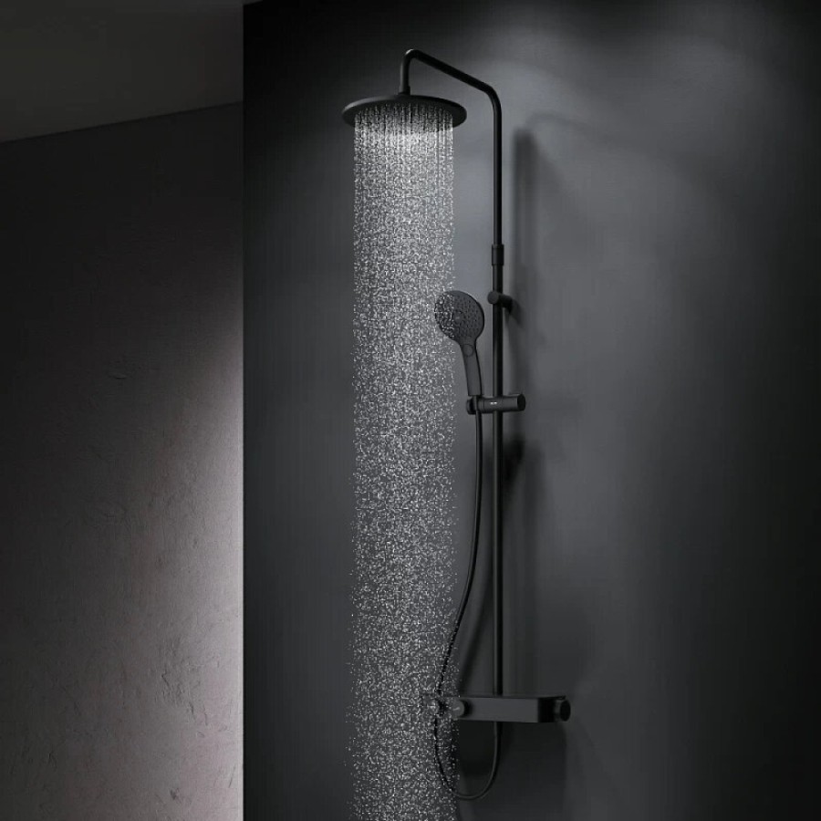 Душевая система Am.Pm Inspire 2.0 F0750A422 с термостатом, ShowerSpot, черный матовый