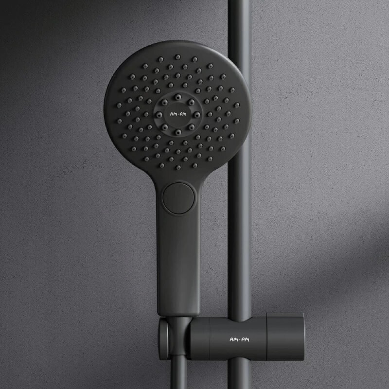 Душевая система Am.Pm Inspire 2.0 F0750A422 с термостатом, ShowerSpot, черный матовый