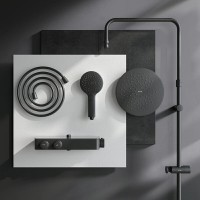 Душевая система Am.Pm Inspire 2.0 F0750A422 с термостатом, ShowerSpot, черный матовый