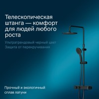 Душевая система Am.Pm Inspire 2.0 F0750A422 с термостатом, ShowerSpot, черный матовый